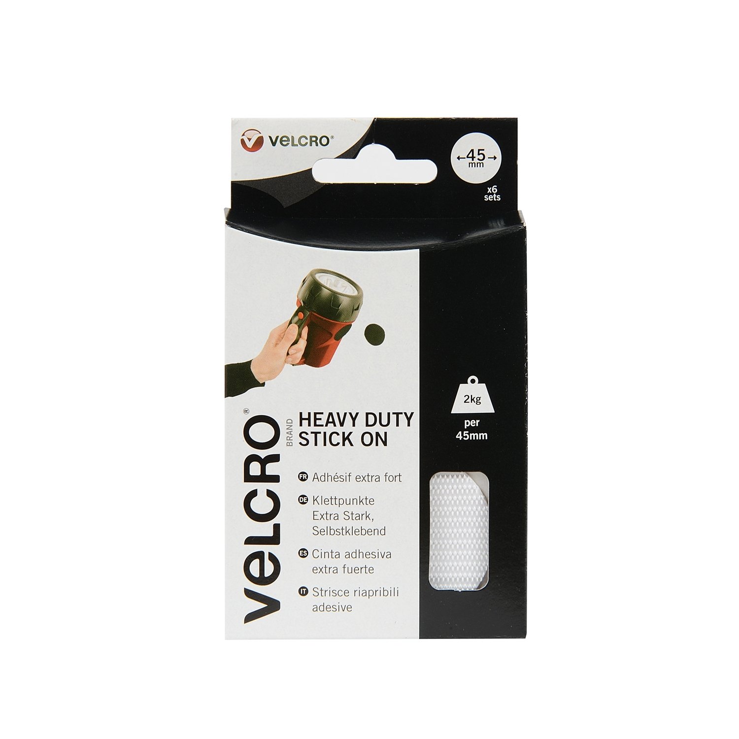 Velcro Black Heavy Duty Coins Set of 6 Image 2