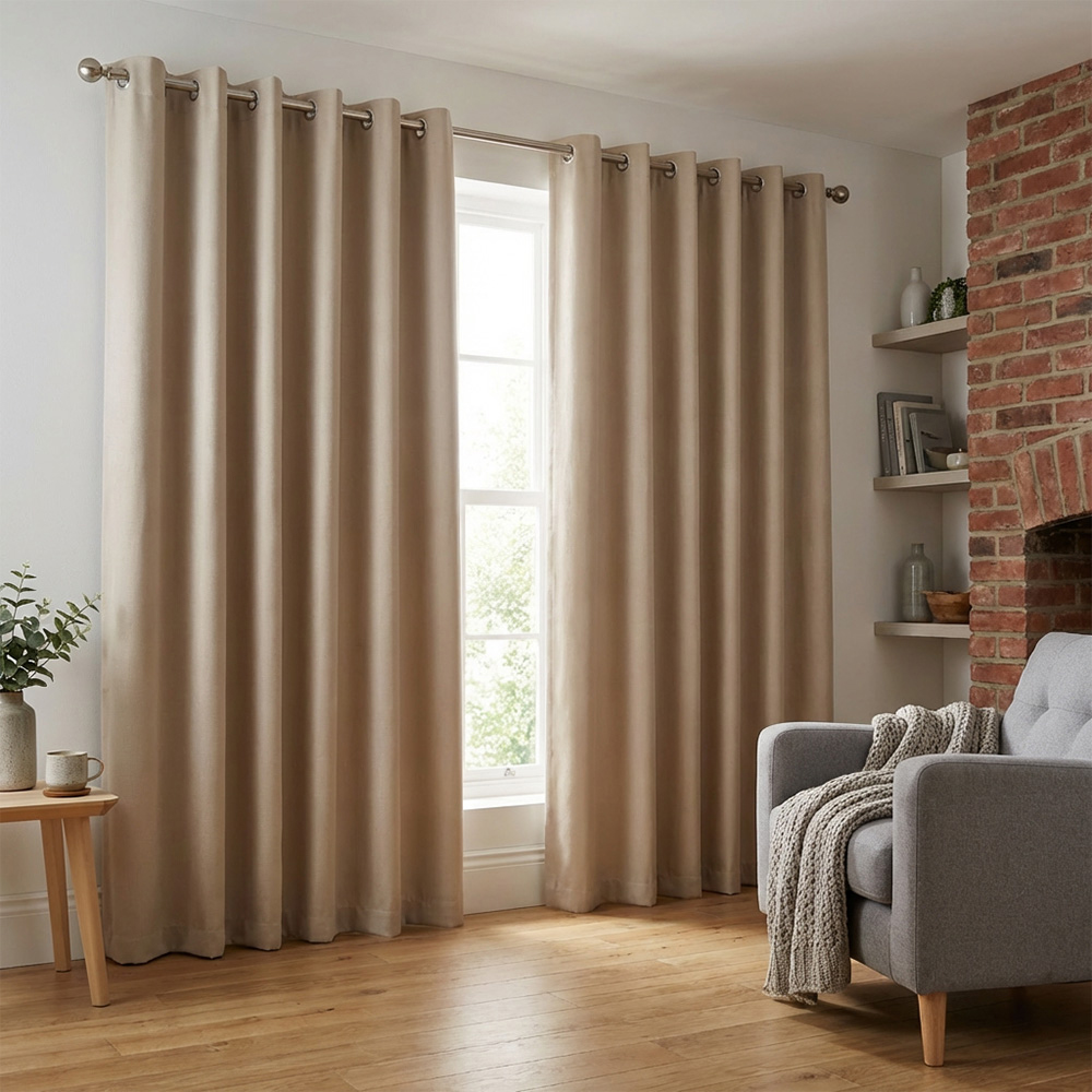 Divante Hoxton Natural Blackout Eyelet Curtain 229cm Image 3