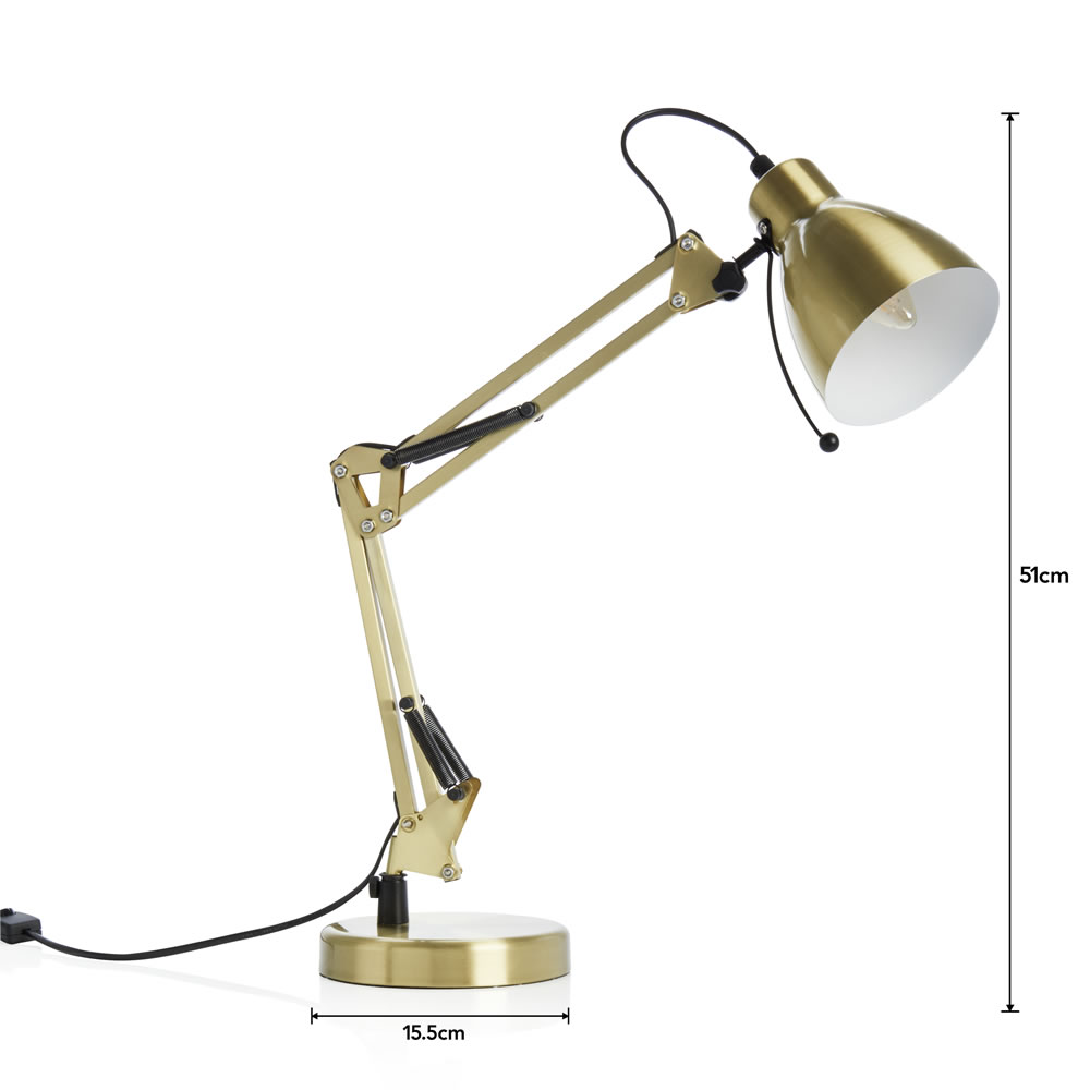 Wilko Gold Angled Task Lamp Image 5