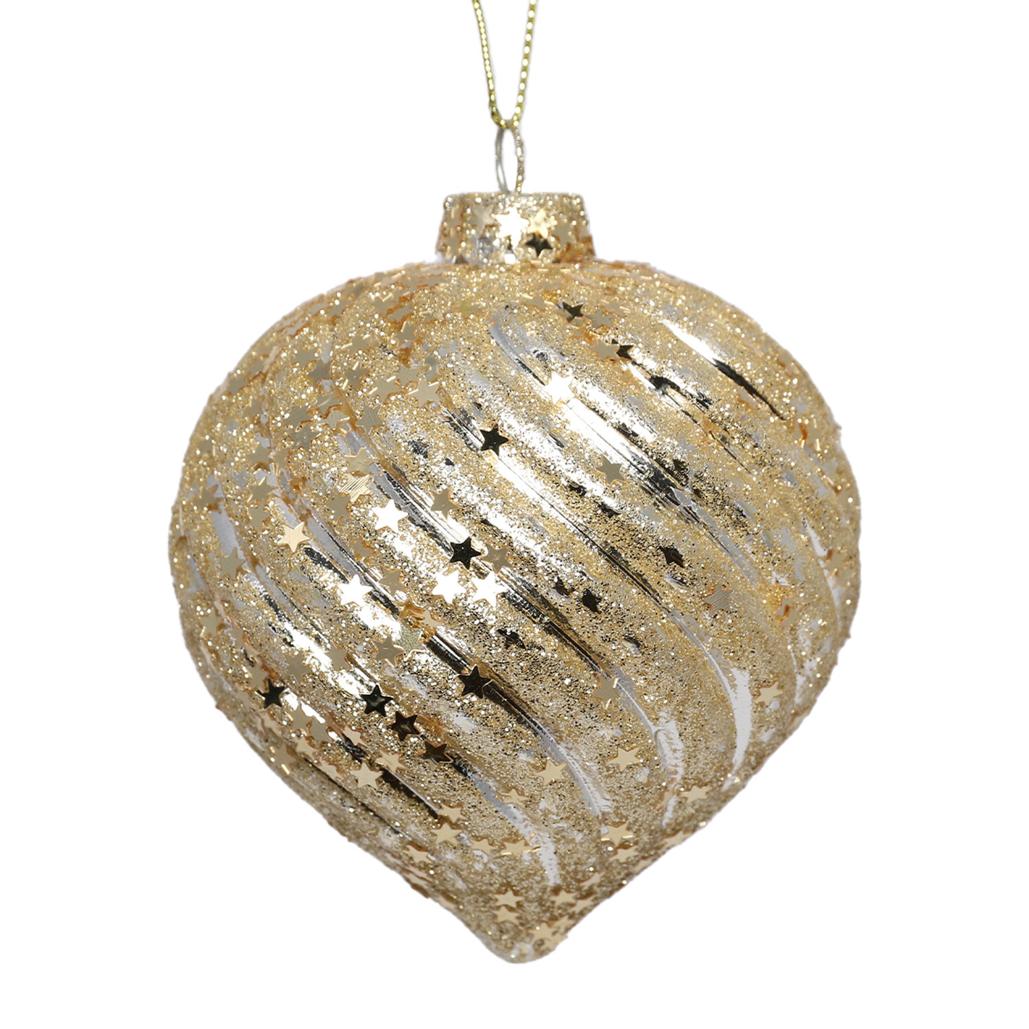 Royal Emerald Gold Sequin Swirl Bauble Image