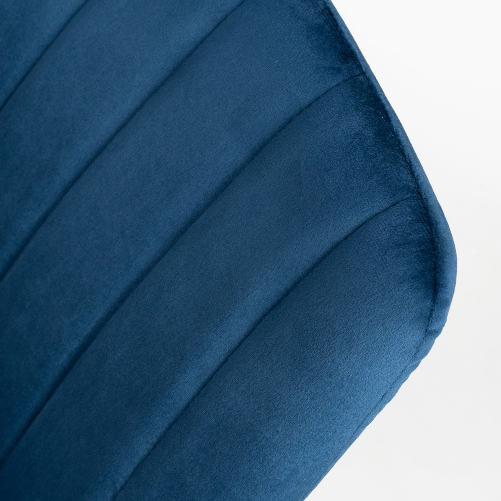 Lisbon Set of 4 Blue Brushed Velvet Dining Chair Image 4