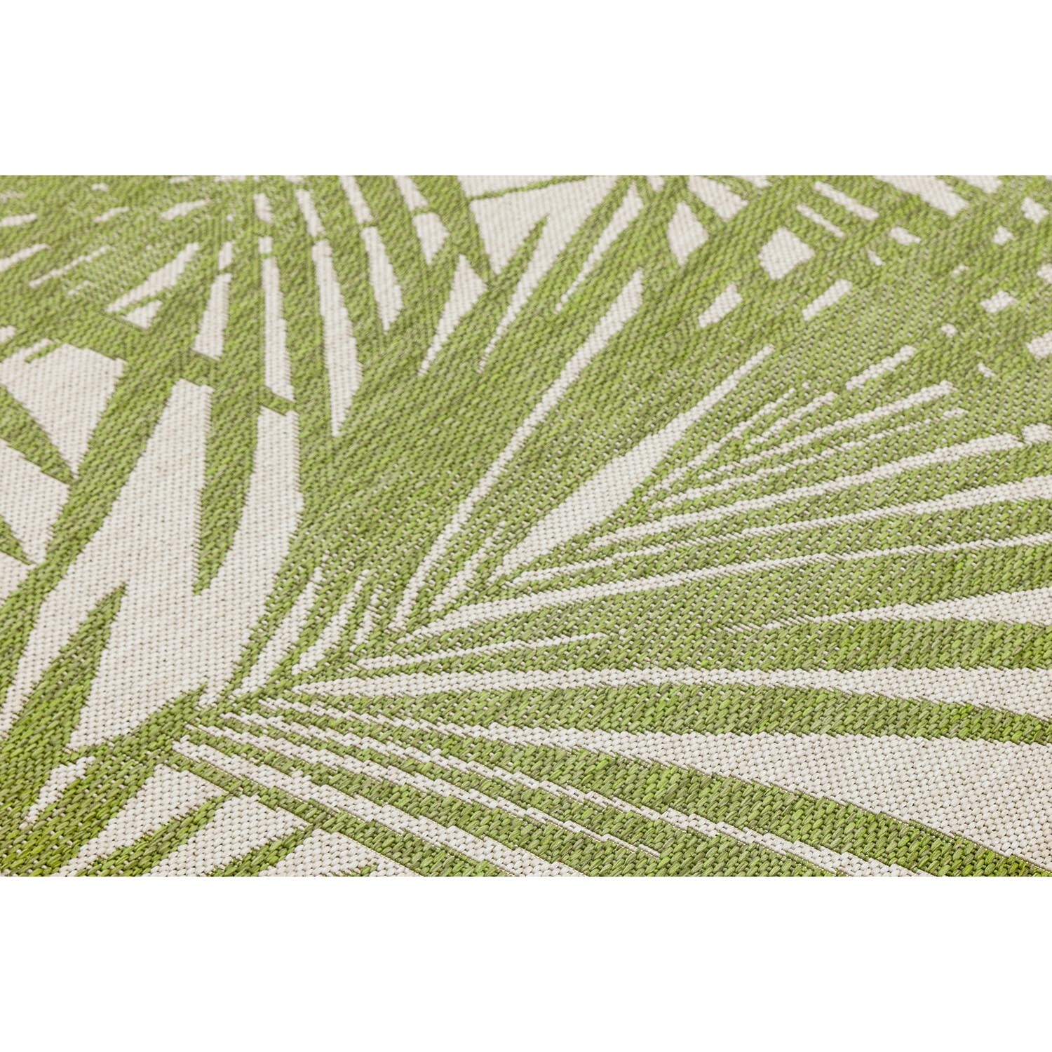 Green Palm Leaf Indoor Outdoor Rug 160cm Image 1