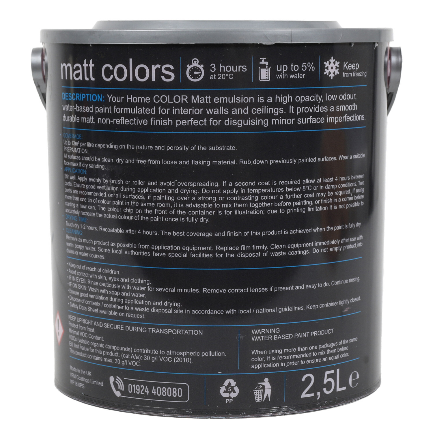 Your Home Walls and Ceilings Pretty Pink Matt Emulsion Paint 2.5L Image 2