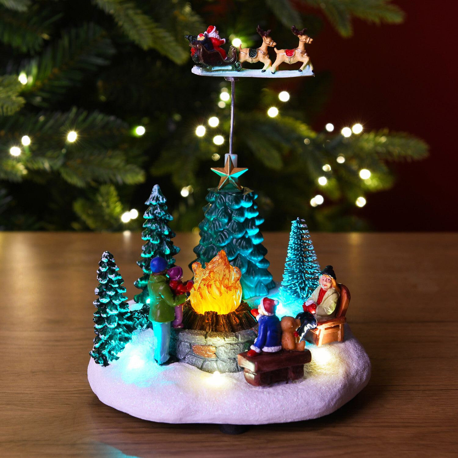 Rotating Santa Bonfire Scene Image 2