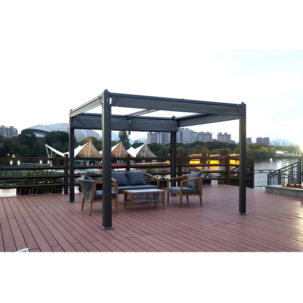 Naples Aluminum Pergola - Dark Grey / 400cm | Wilko