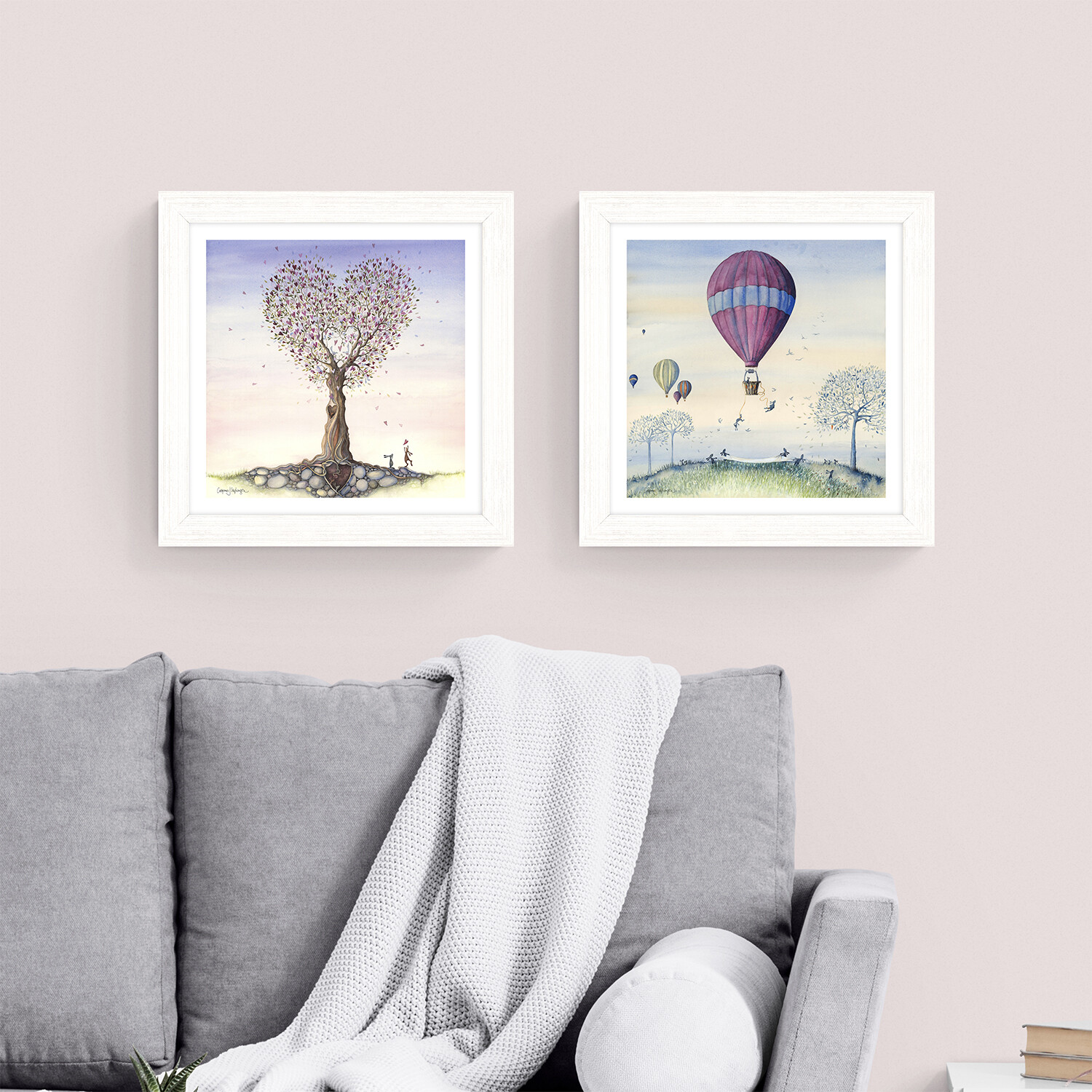 Stephenson Whimsical Bunnies Framed Art - Multicolour Image 2