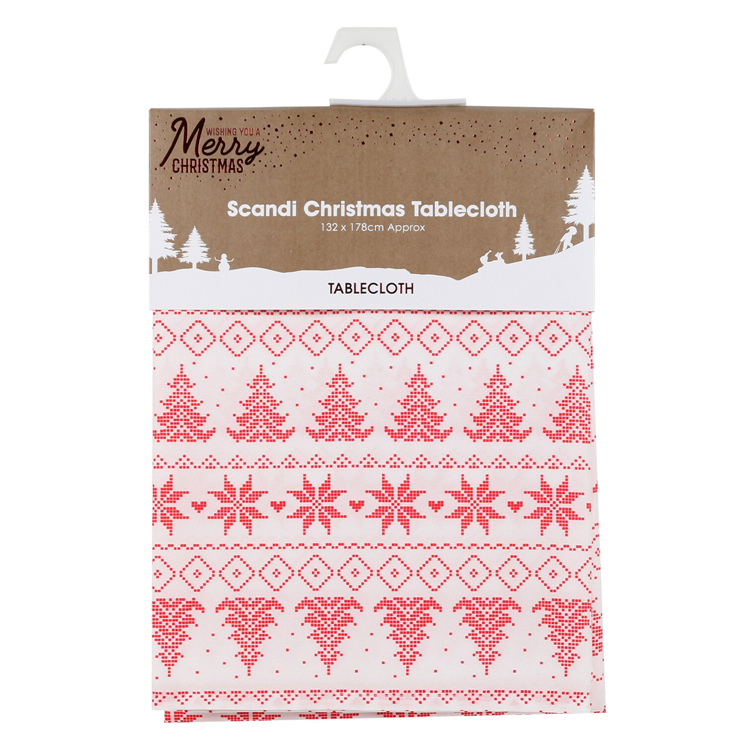 Scandi Christmas Tablecloth - Red Image