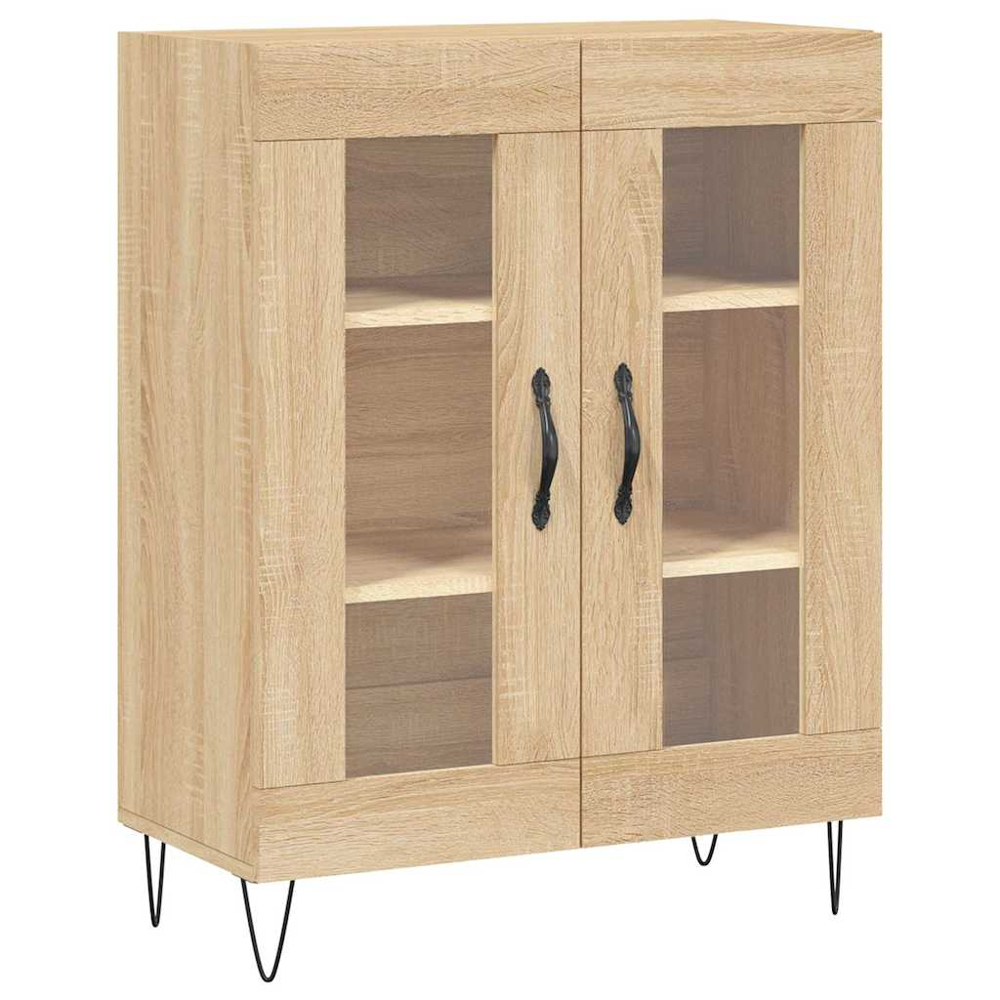 vidaXL 2 Glass Door 3 Shelf Sonoma Oak Highboard Image 7