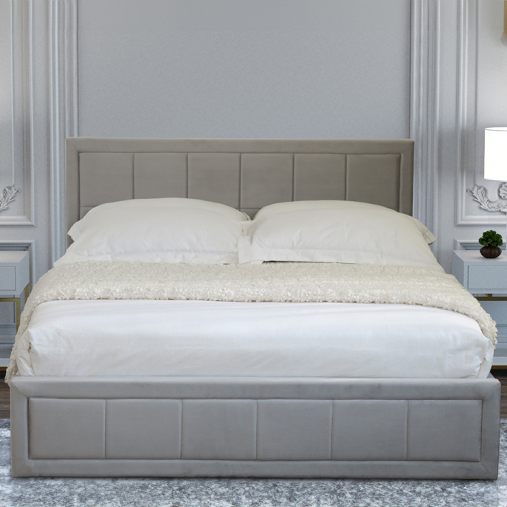 Home Treats Single Velvet Ottoman Bed Frame With Storage Image 5