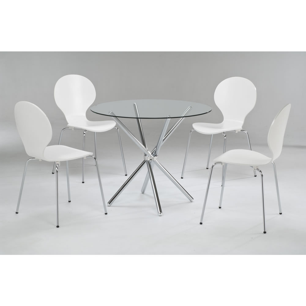Casa White Dining Table with 4 Chairs Image 1