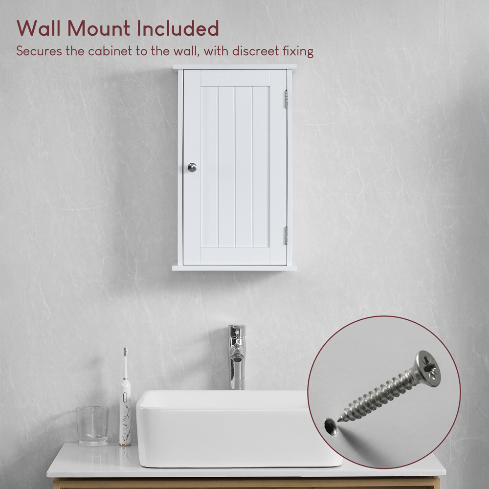 BATH VIDA Priano White 1 Door Bathroom Cabinet Image 7