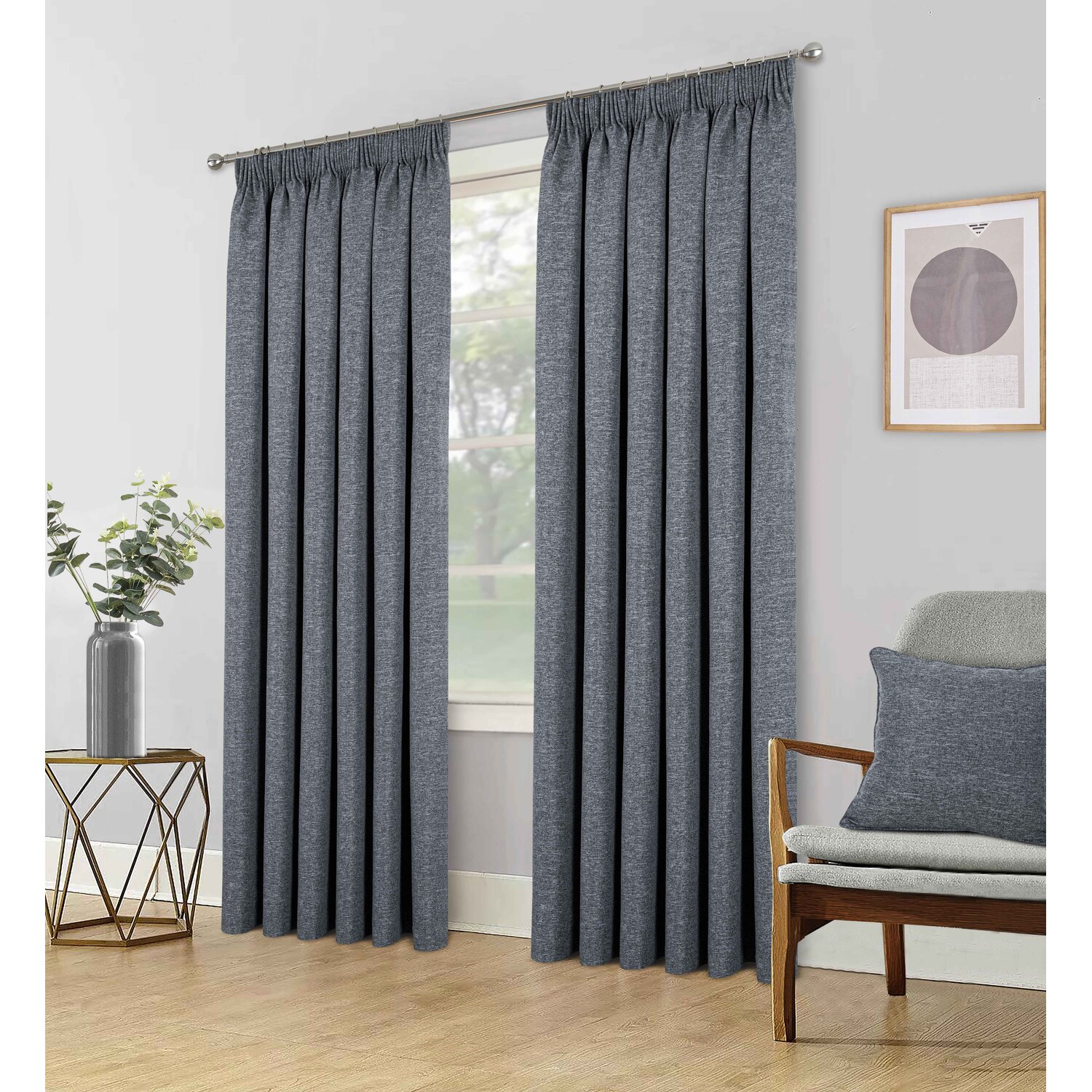Divante Dusk Blackout Thermal Curtains - Charcoal / 168cm / 229cm Image 2