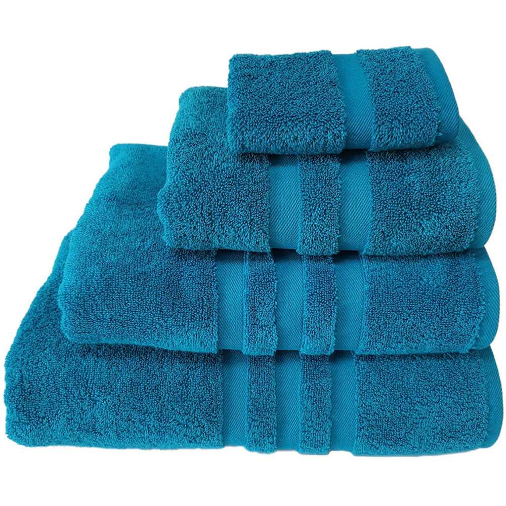 Turkish Cotton Turquoise Terry Dobby Bath Towel Image