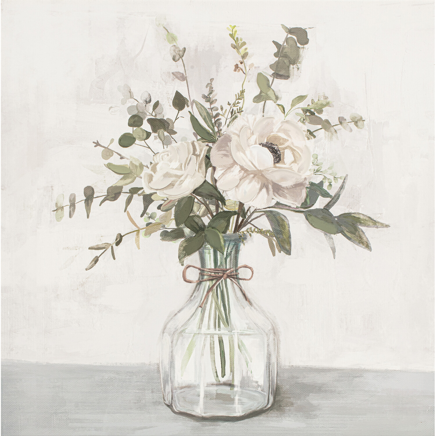 Bouquet Hand Embellished Wall Art Neutral Image 1