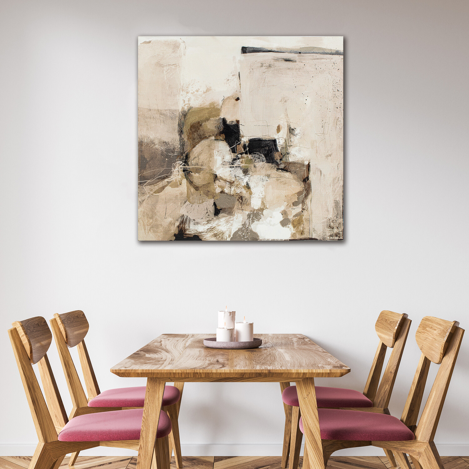 Neutral Contemporary Canvas Art Neutral Image 2