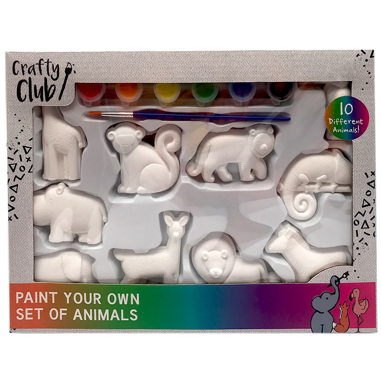 Crafty Club Paint Your Own Animal Plaster Figures Set 10 Pack Image