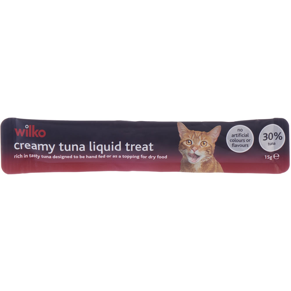 Wilko Creamy Tuna Liquid Cat Treat 5 x 15g Image 2
