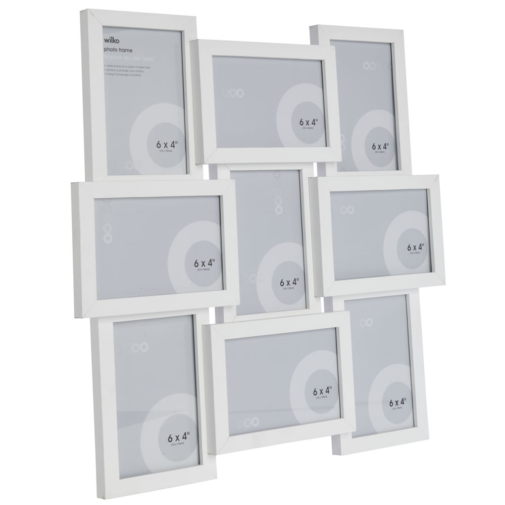 Wilko White 9 Multi Aperture Photo Frame 6 x 4 Inch Wilko