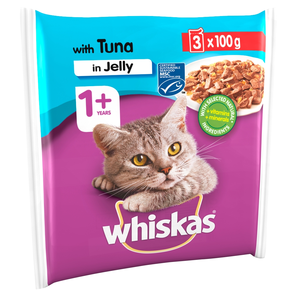 Whiskas 1+ Tuna in Jelly Cat Food 3 x 100g Image 2