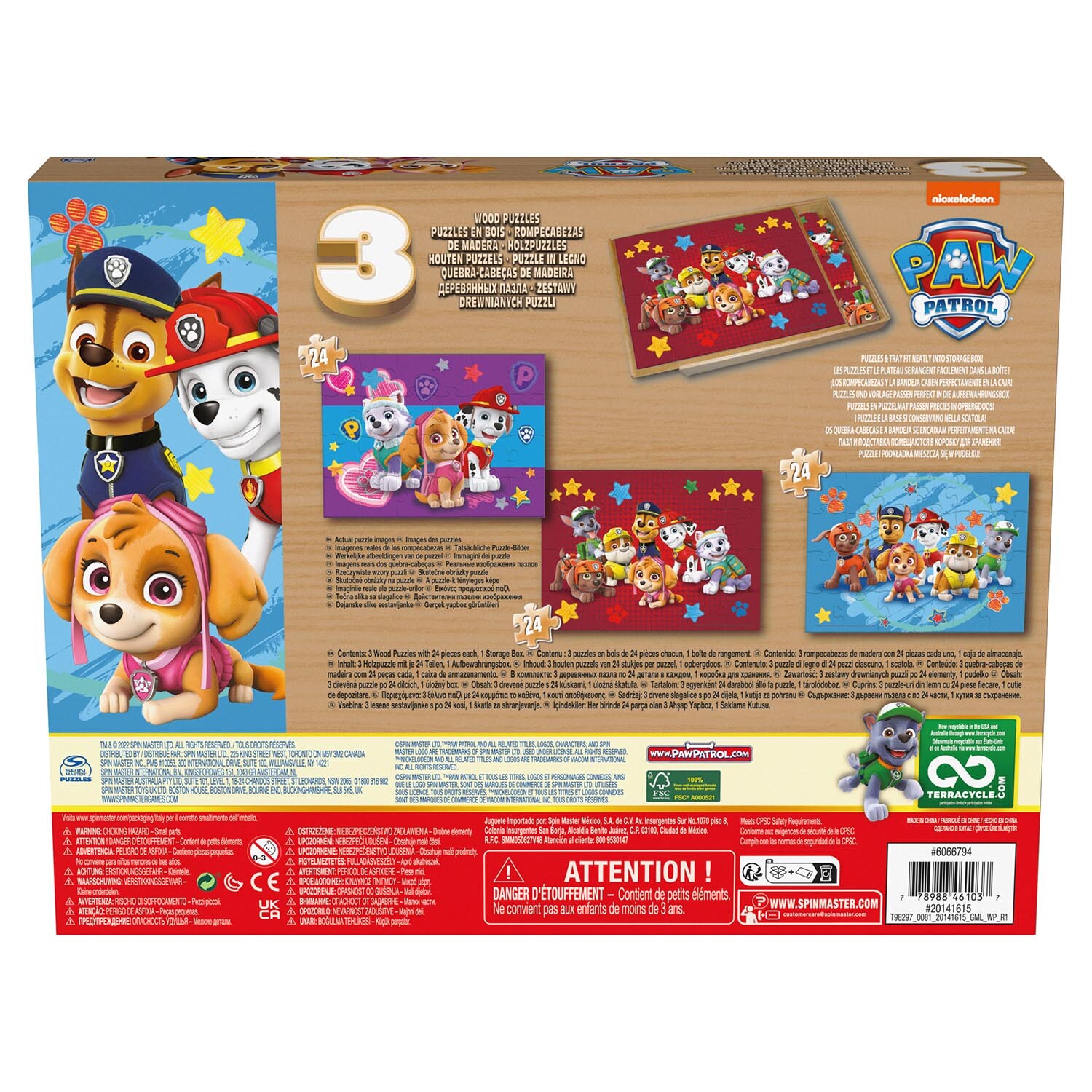 Pack of 3 Paw Patrol Wooden Puzzles Image 2