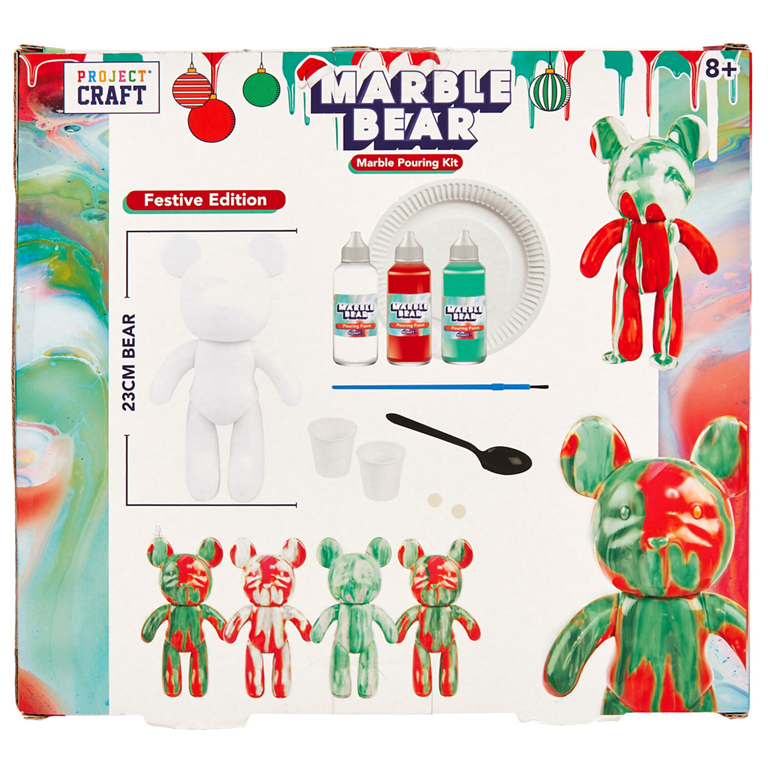 Marble Bear Paint Pouring Kit - White Image 2