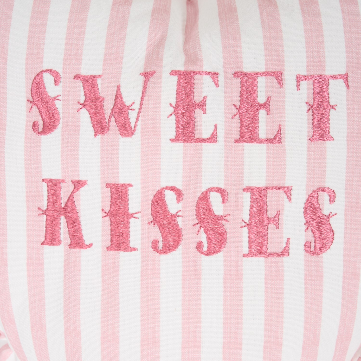 Sweet Kisses Embroidered Heart Cushion Pink Image 4