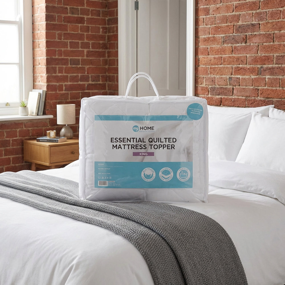 My Home Quilted Mattress Topper  - White / King Image 2