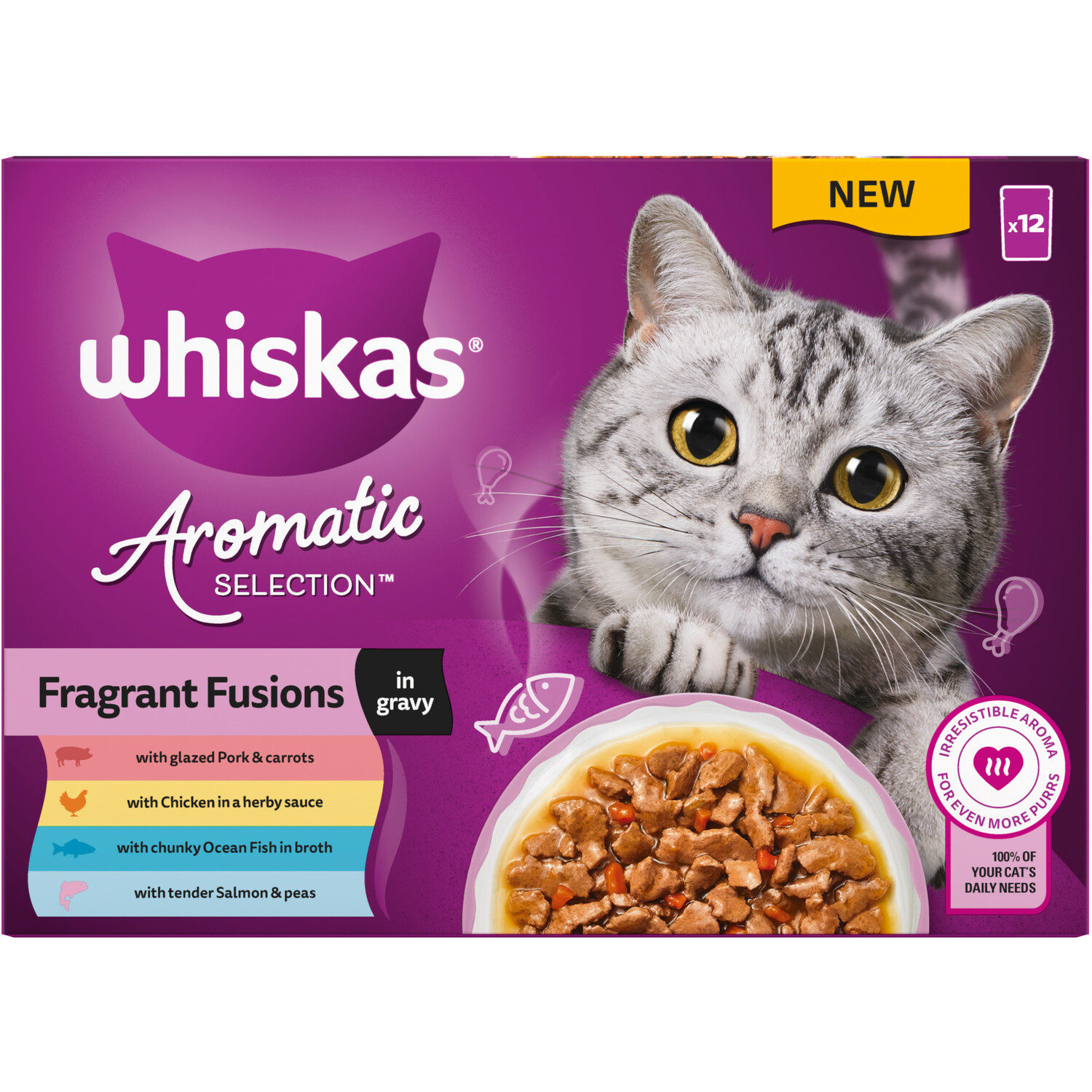 Whiskas Aromatic Cat Food in Gravy Brown Fragrant Fusion in Gravy 12 Image 9