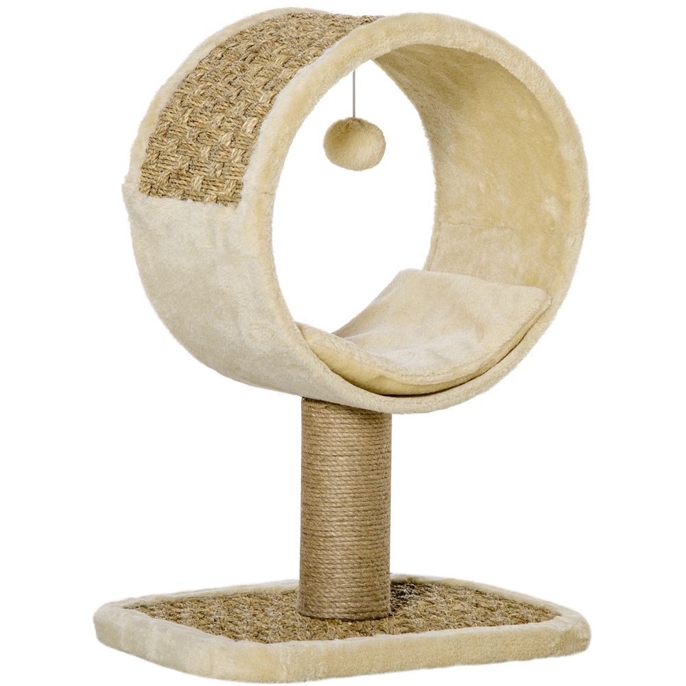 PawHut 56cm Beige Cat Activity Tree Image 1