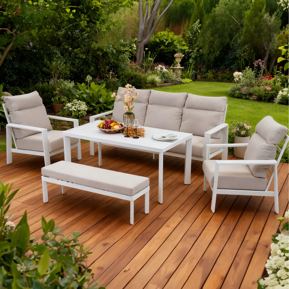 Marseille High Back Sofa Set Beige Image 6