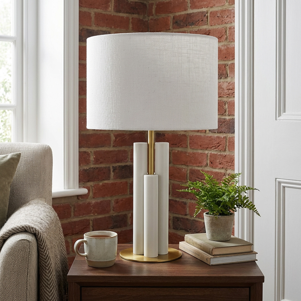 Isadora Table Lamp - White and Gold Image 3