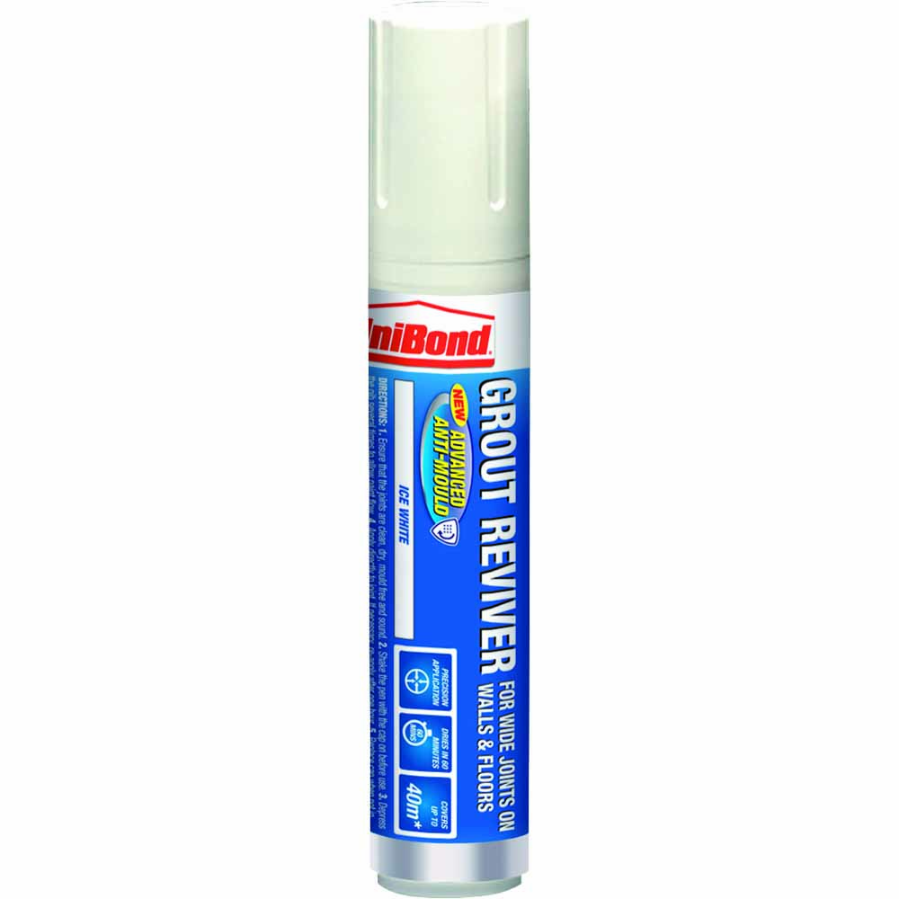 Unibond  Ice White Anti Mould Grout Reviver for Wa lls and Floors 15ml Image