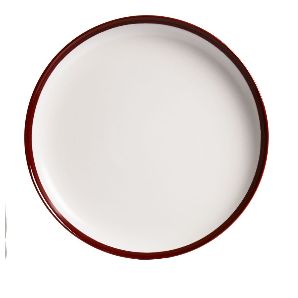 Wilko Red Reactive Glazed Dinner Plate Image 1