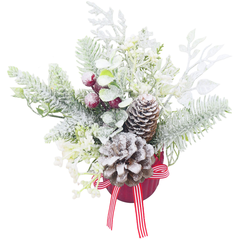 Red Faux Potted Floristry Image 2