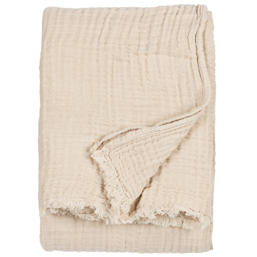 Yard Lark Natural Large Muslin Cotton Throw 240 x 260cm Image 1