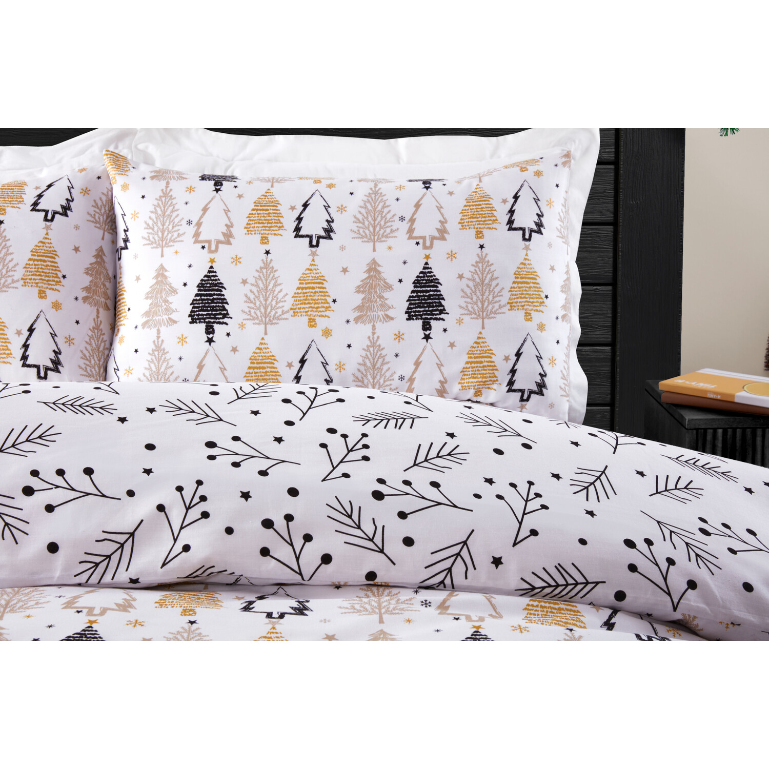 Winter Forest Pillowcase and Duvet Set - Natural / Double Image 4