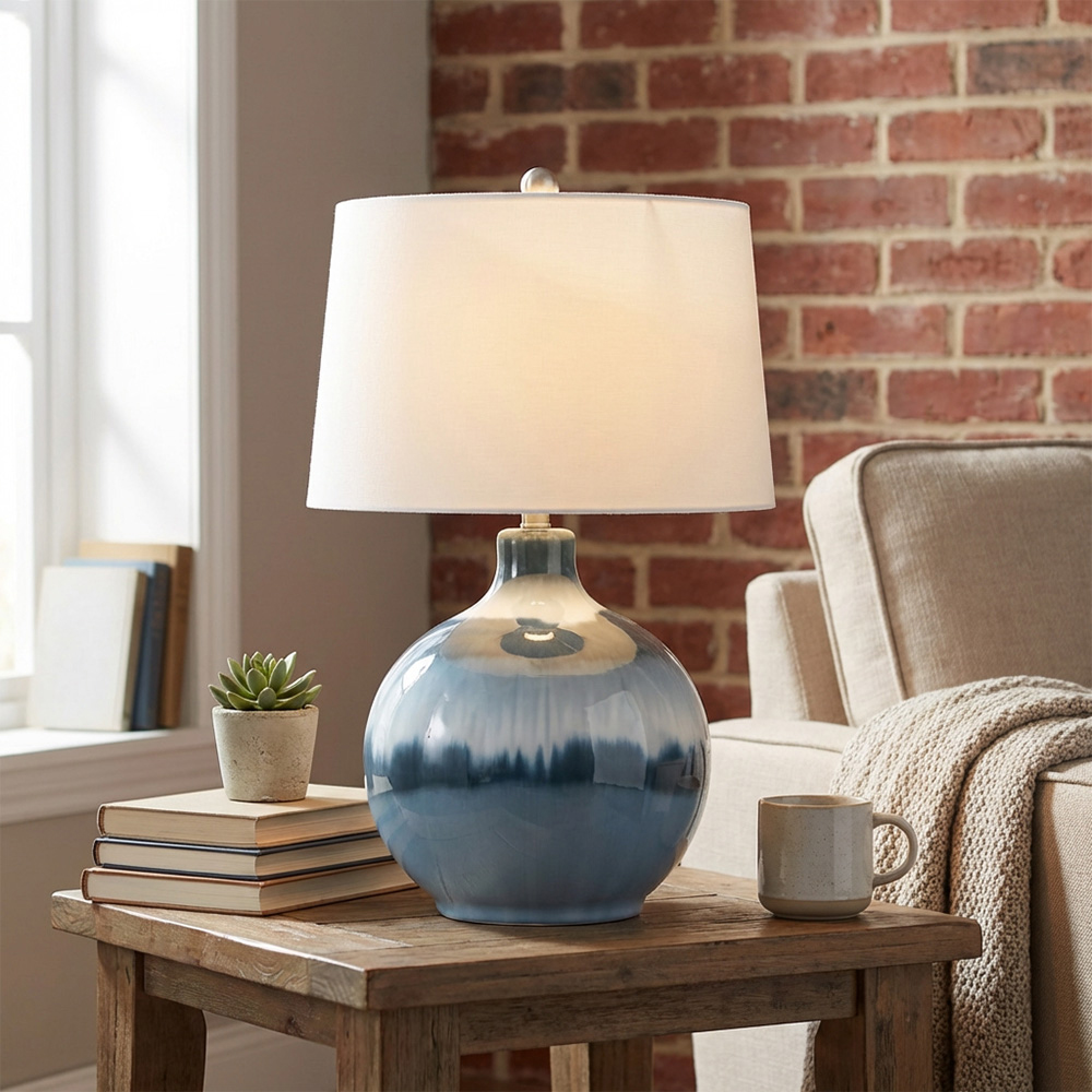 Pearl Table Lamp Blue and White Image 6