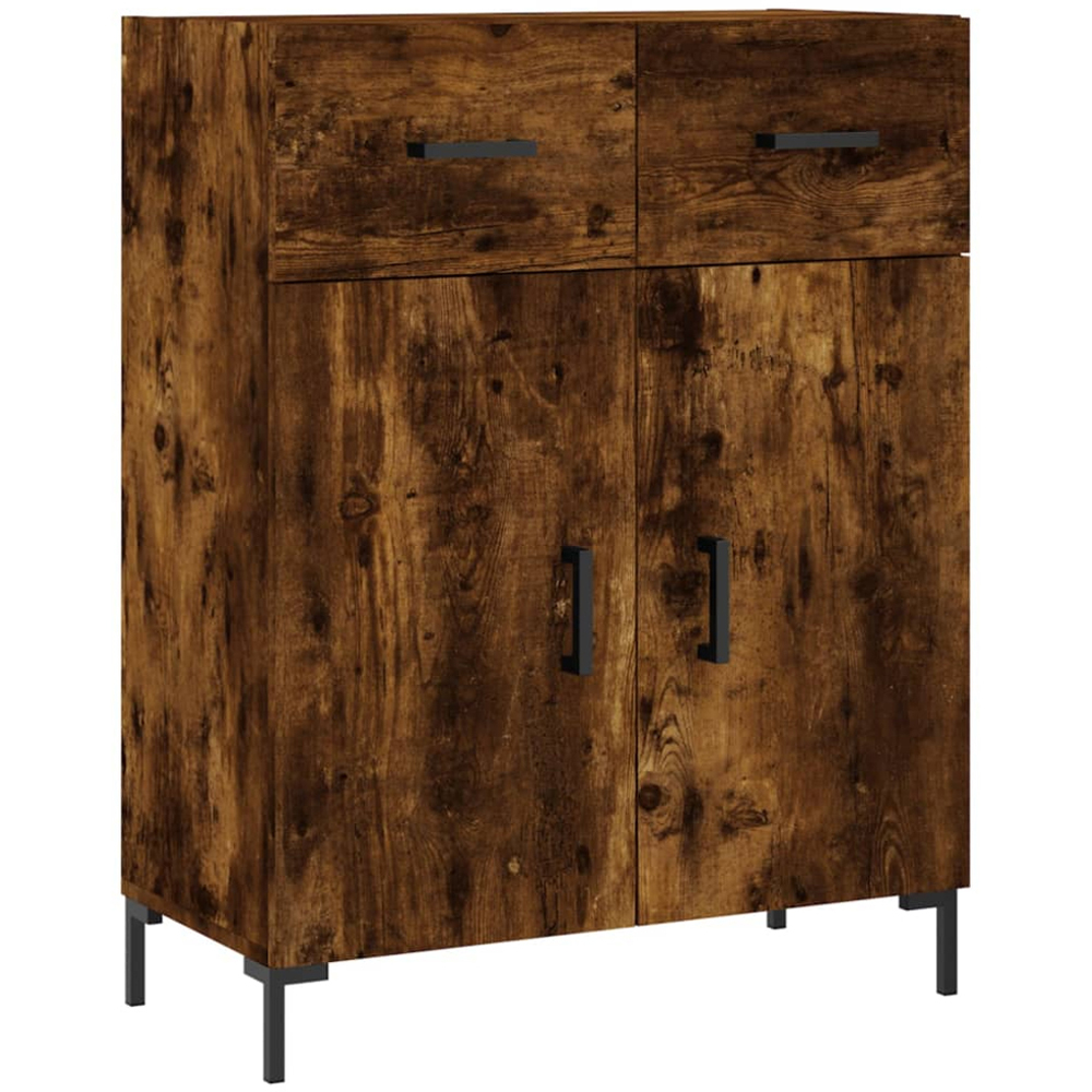 vidaXL 4 Door 2 Drawer Smoked Oak Highboard Image 7