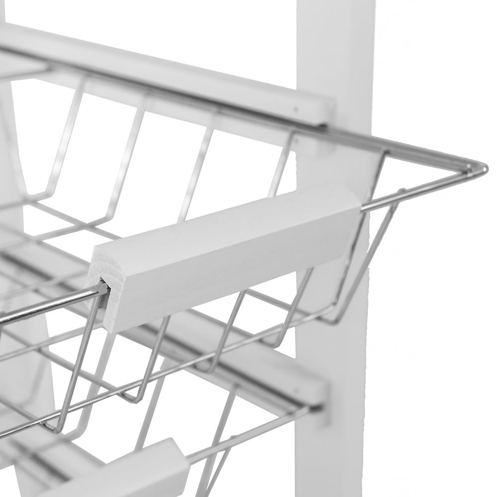 Chef Vida 4 Tier Wooden White Kitchen Trolley Image 7