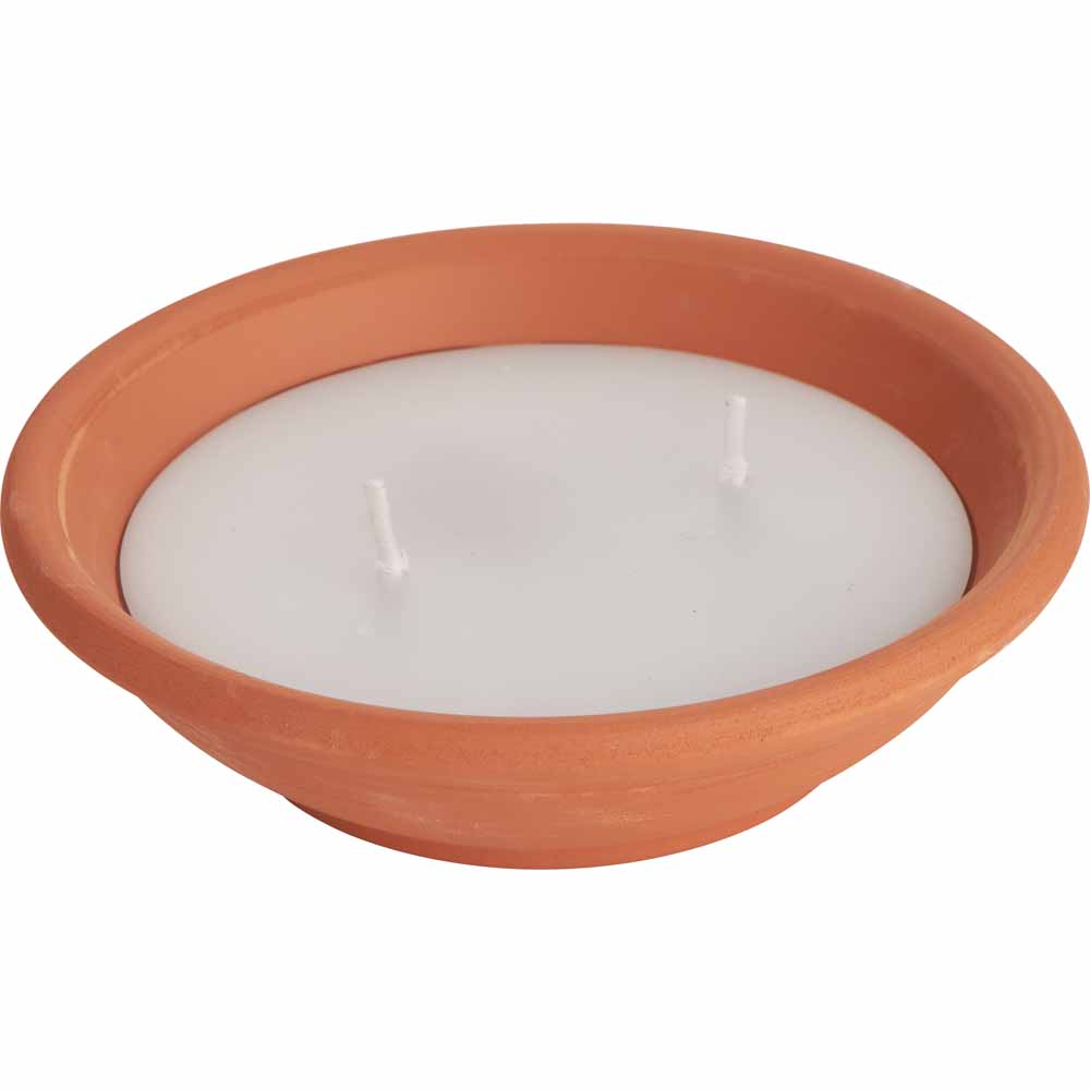 Wilko Citronella Candle Terracotta Dish 3pk Image 3