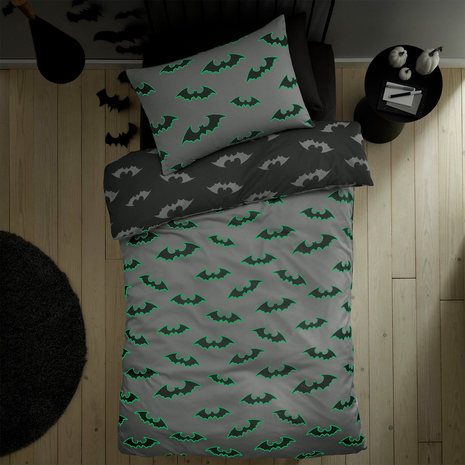 Bat Duvet Set Grey Image 8