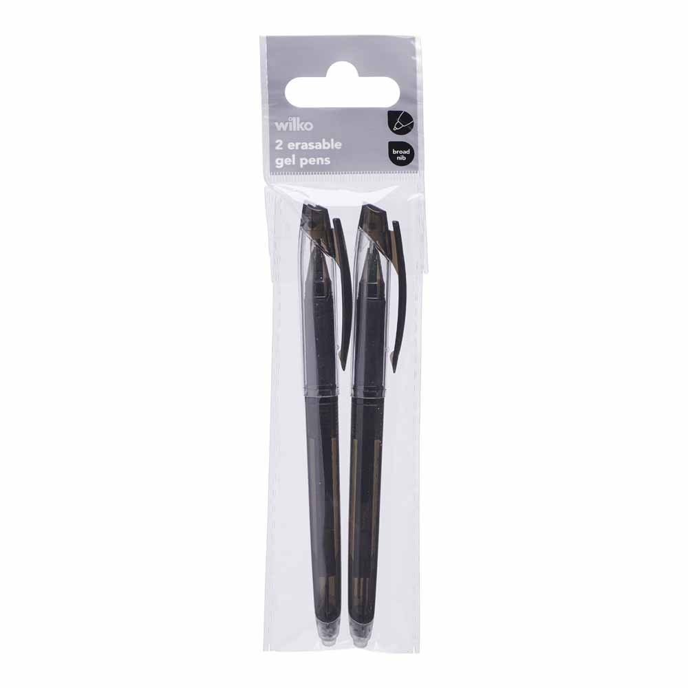 Wilko Black Erasable Gel Pen 2 pack Image