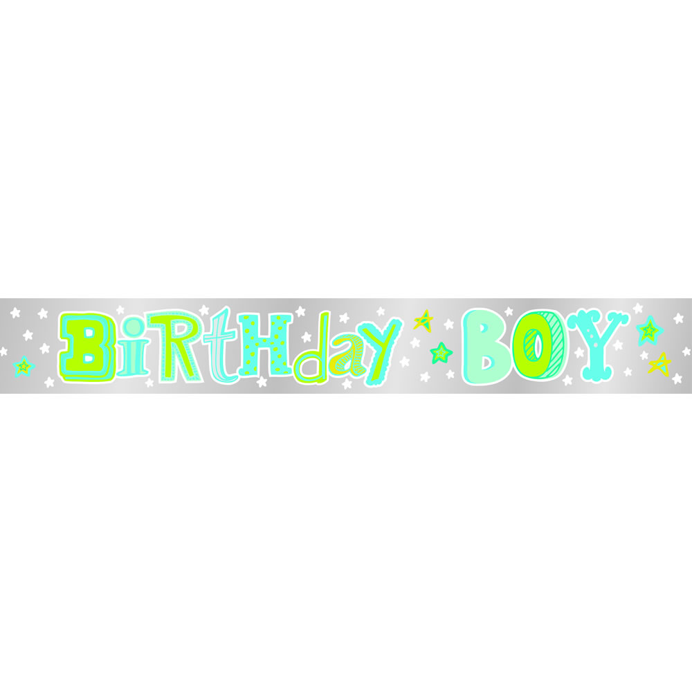 Wilko 3.6m Birthday Boy Foil Banner Image