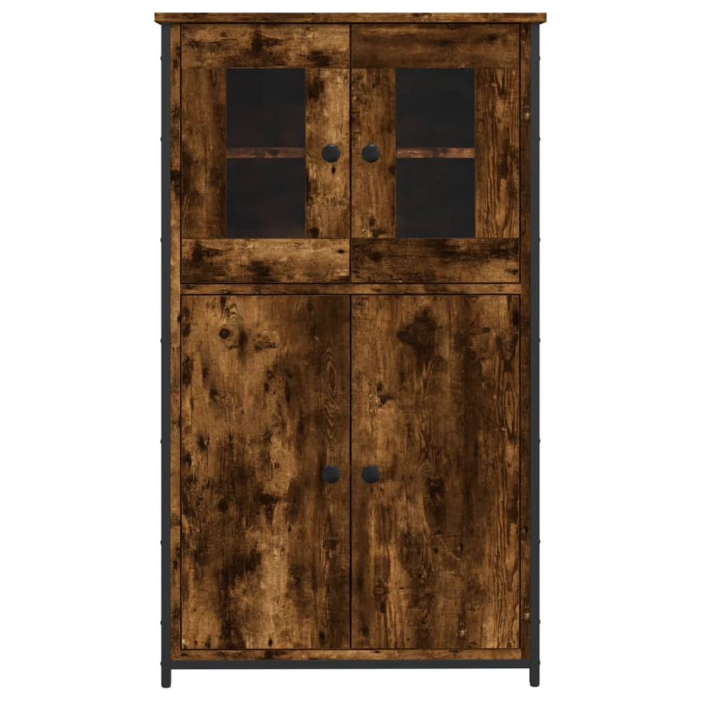vidaXL 4 Door Smoked Oak Highboard Image 5