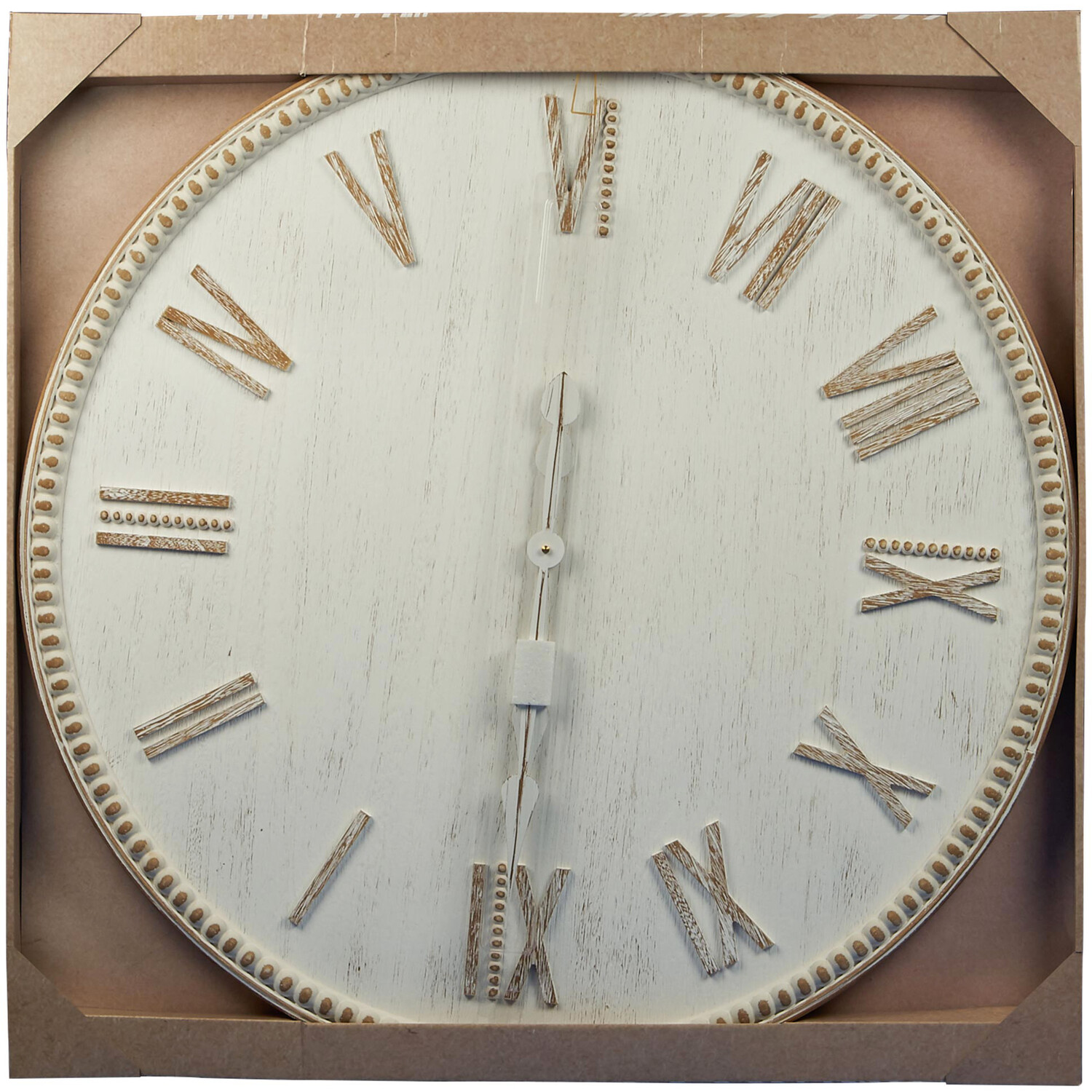 Natural Wooden Bohemia Wall Clock 80cm Image 1