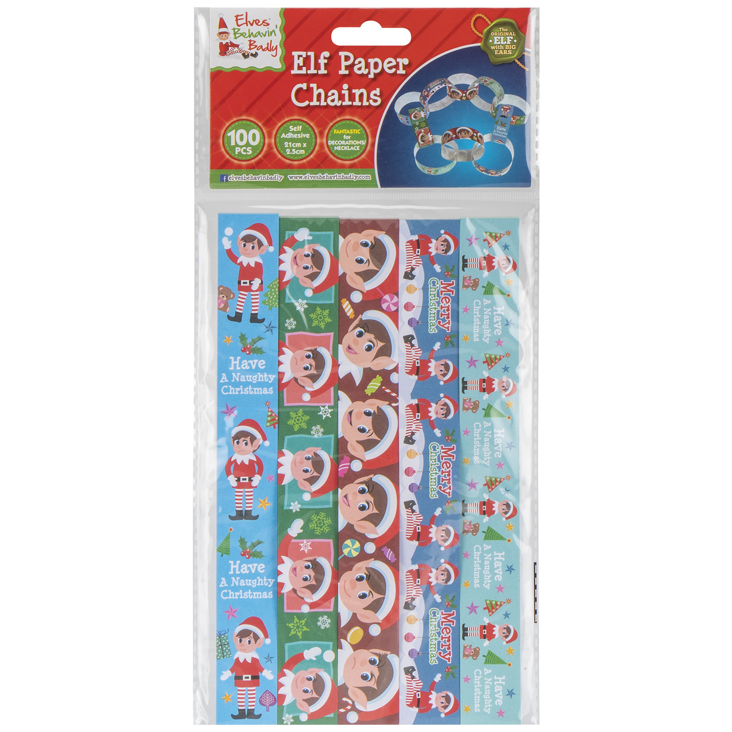 Pack of 100 Elf Paper Chains Image