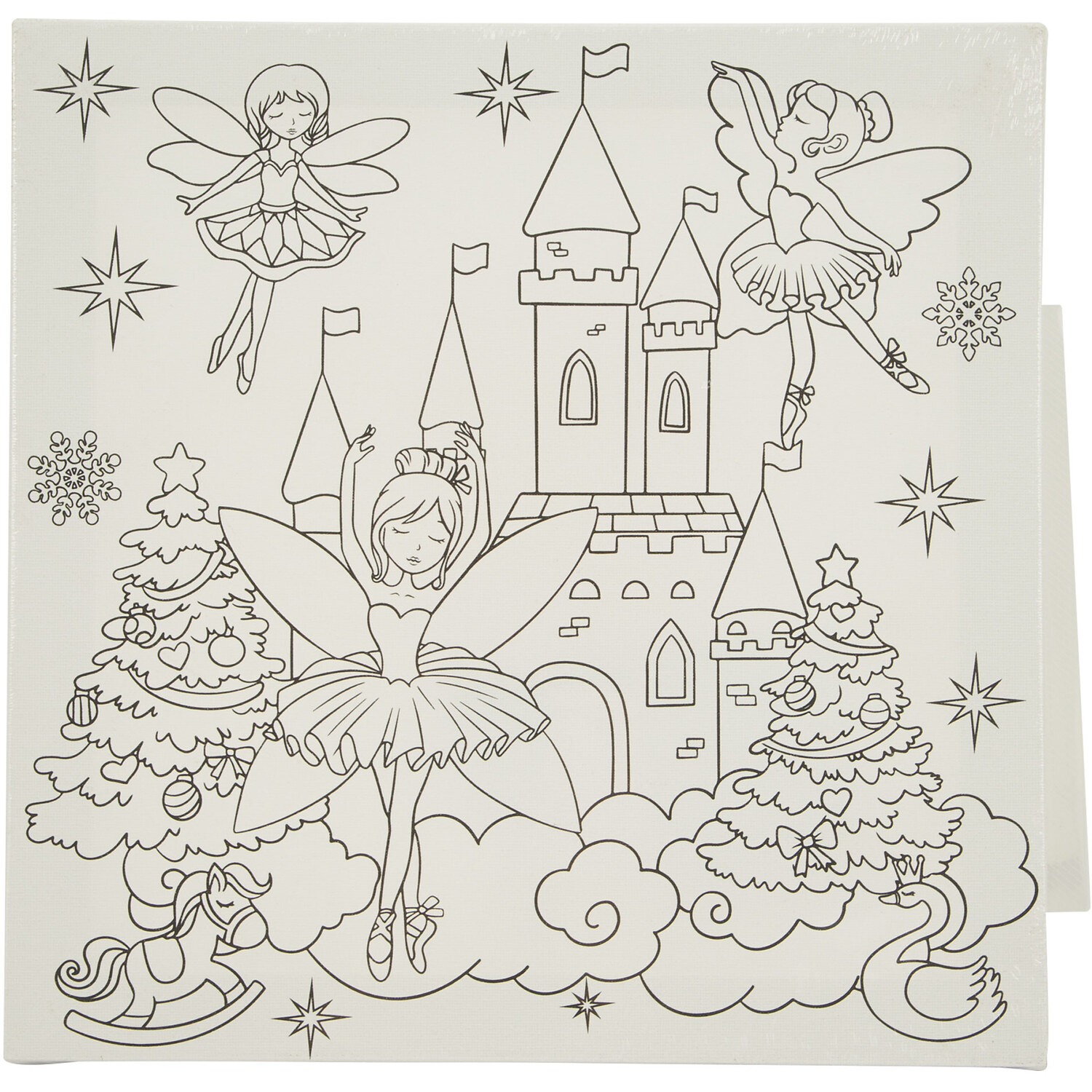 Paint Your Own Winter Fairy Scene Canvas Image 1