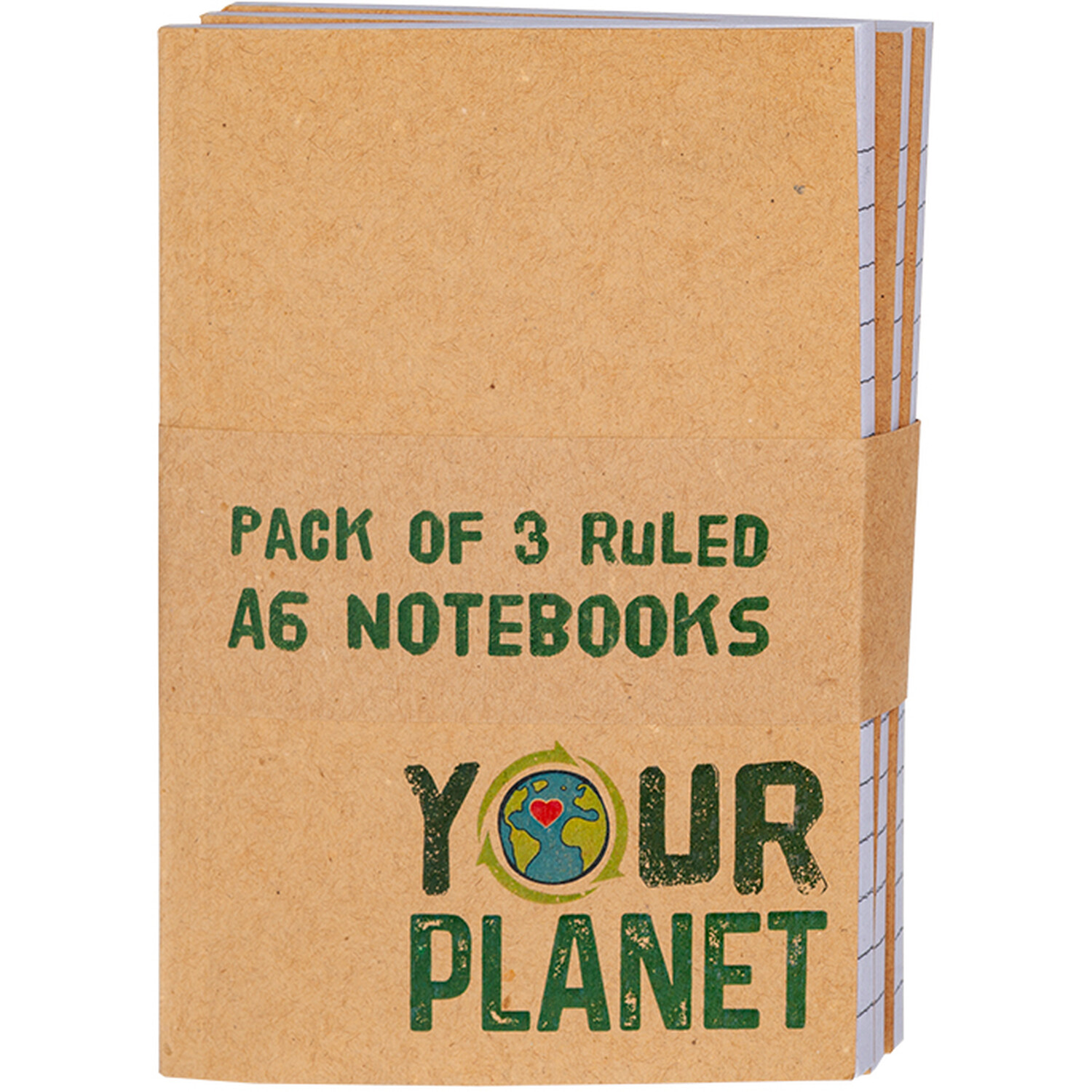 Pack of 3 A6 Kraft Notebooks Brown Image