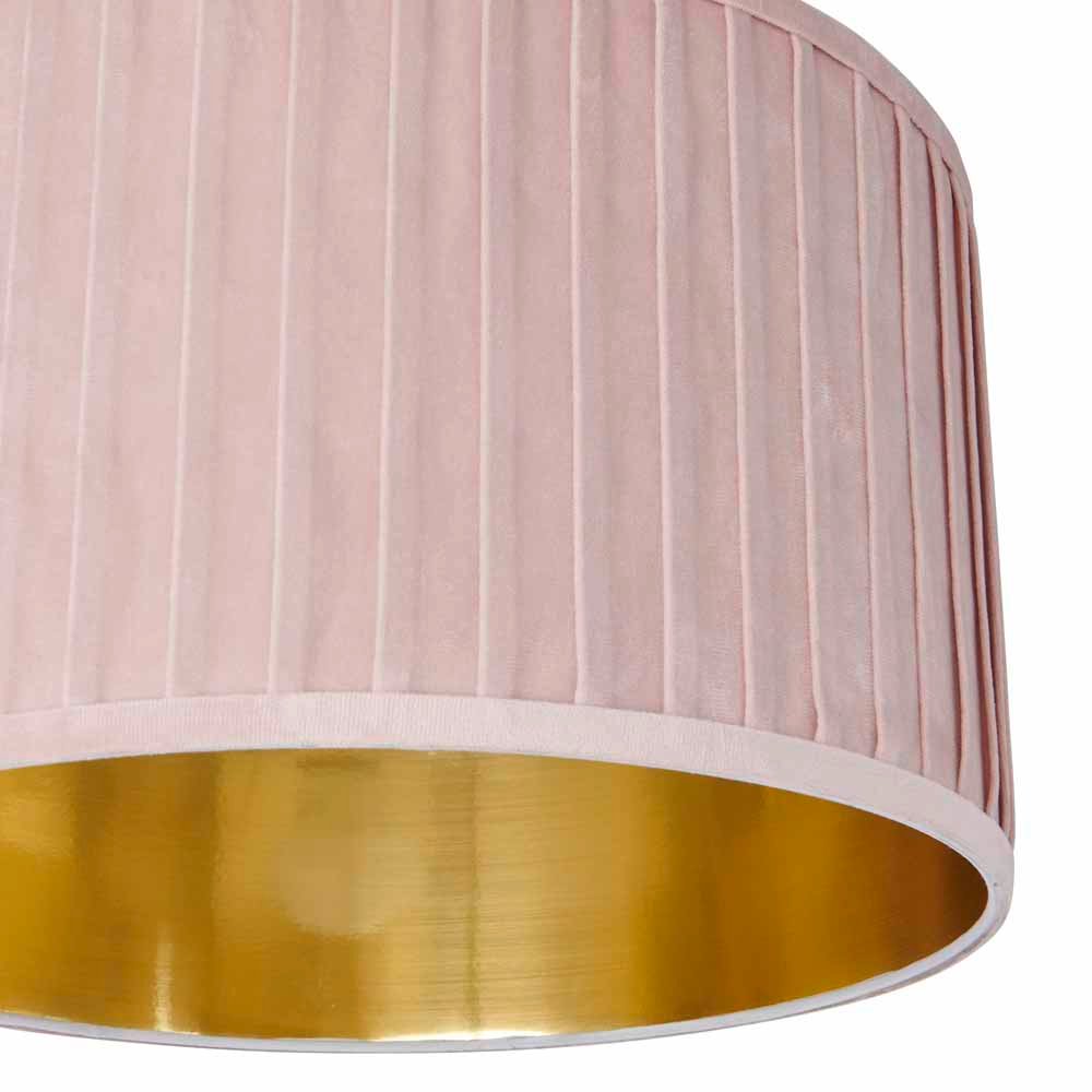Wilko Pink Velvet Pleated Light Shade 40cm Image 2