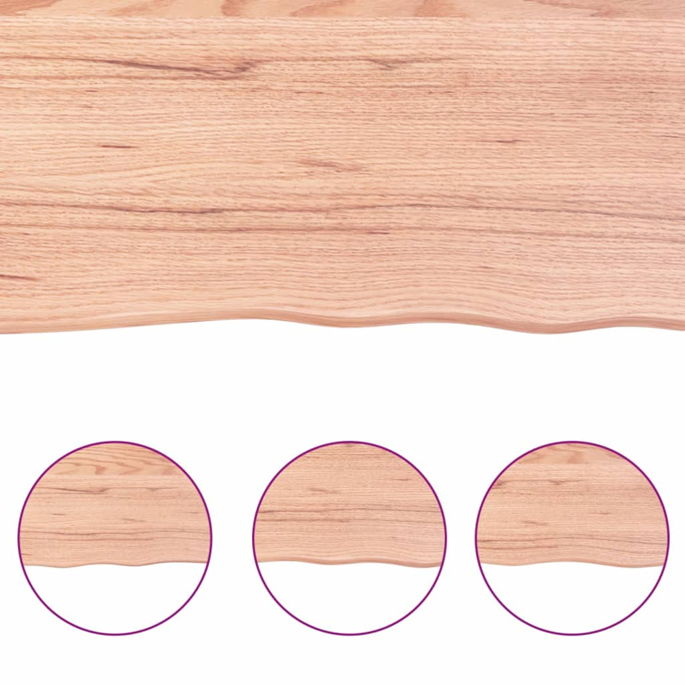 vidaXL 80cm Natural Untreated Solid Oak Wood Floating Wall Shelf Image 3